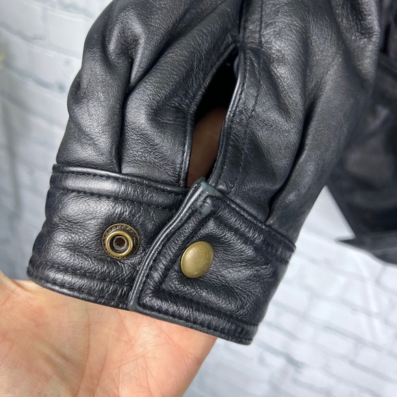 •|•WILSONS LEATHER•| Vintage Black Leather Jacket Thinsulate Insulation - Picture 7 of 16